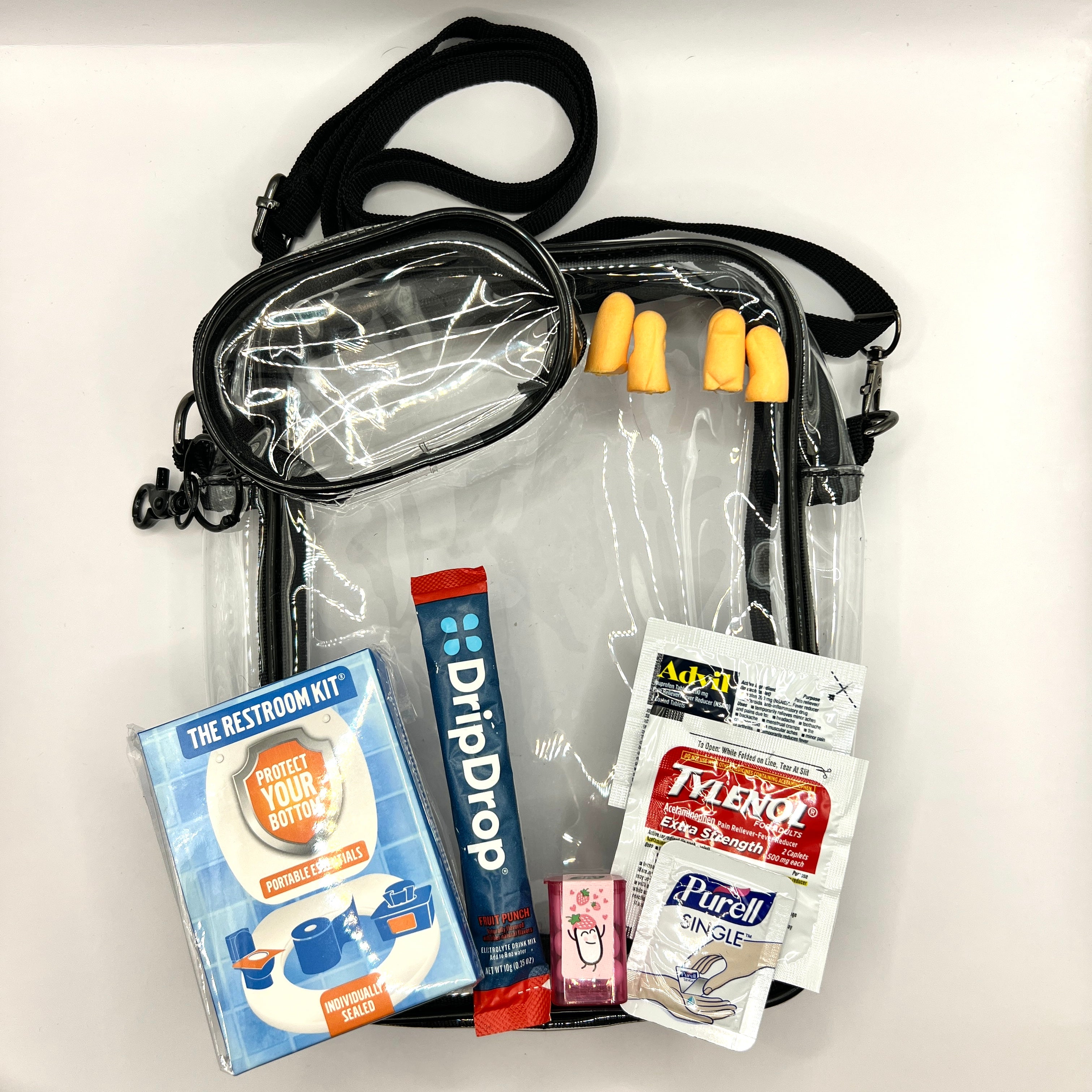 Stadium/Concert Survival Kits-Clear Cross Body Bag