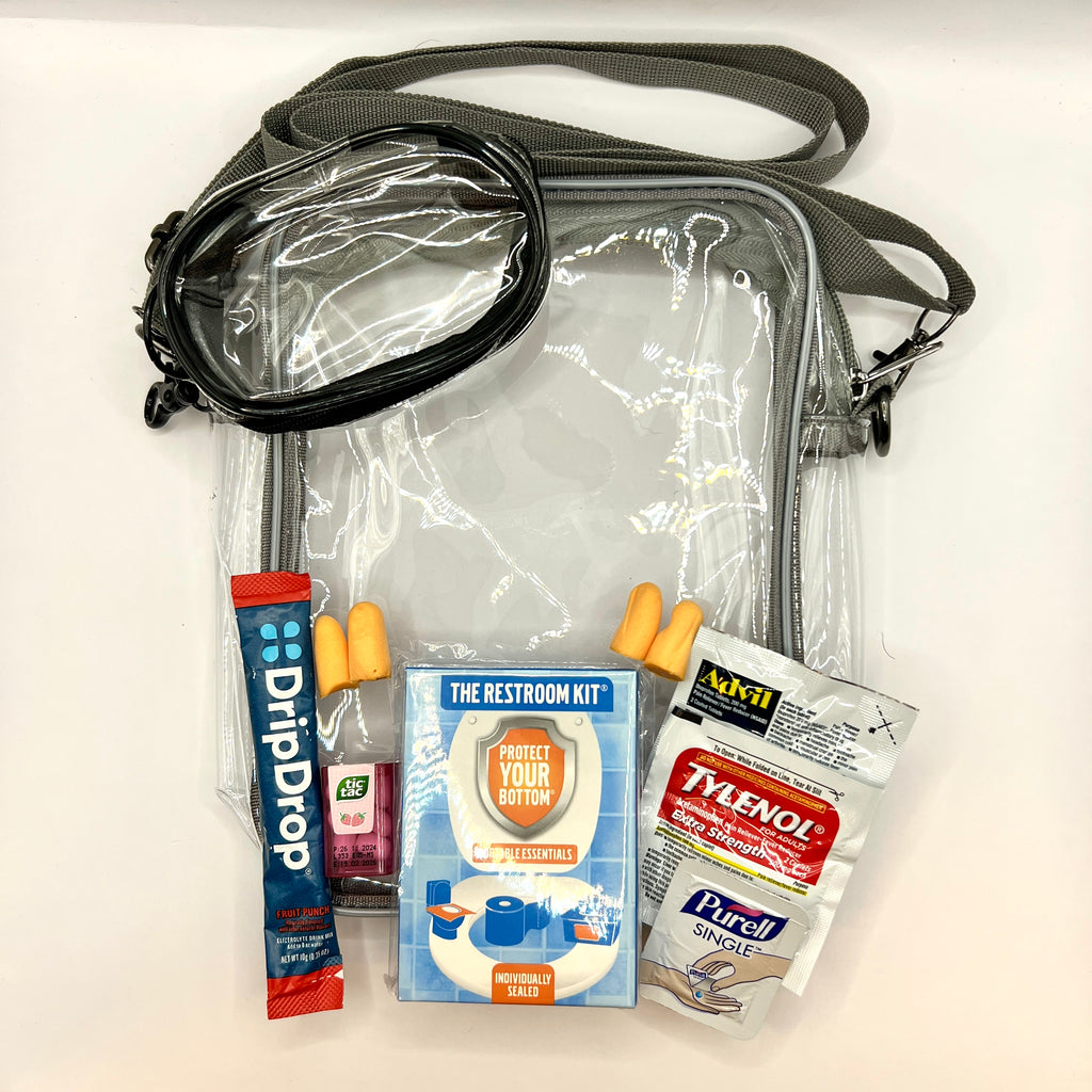 Stadium/Concert Survival Kits-Clear Cross Body Bag