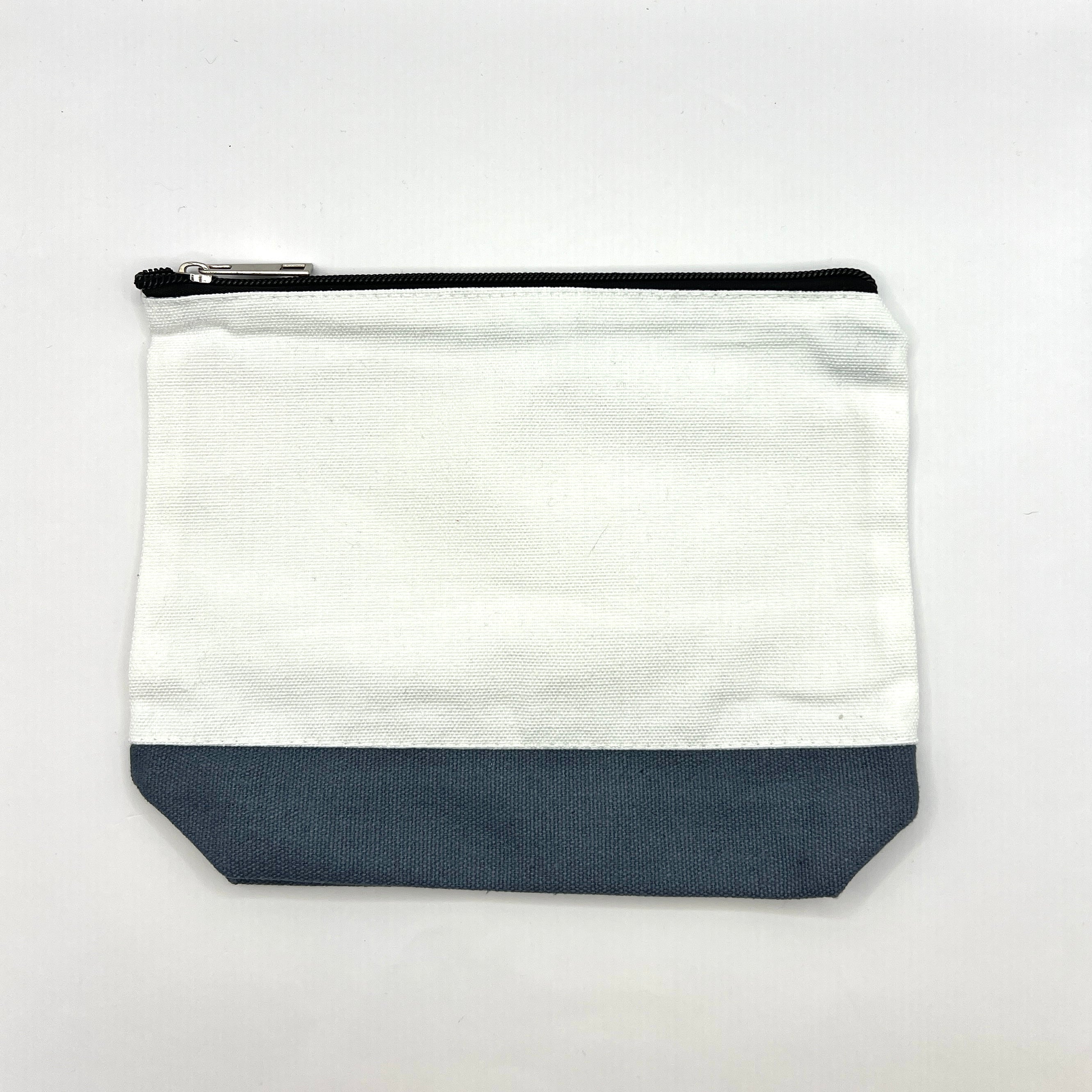 Zipper Pouch-Large Two Toned Color and Cream Canvas