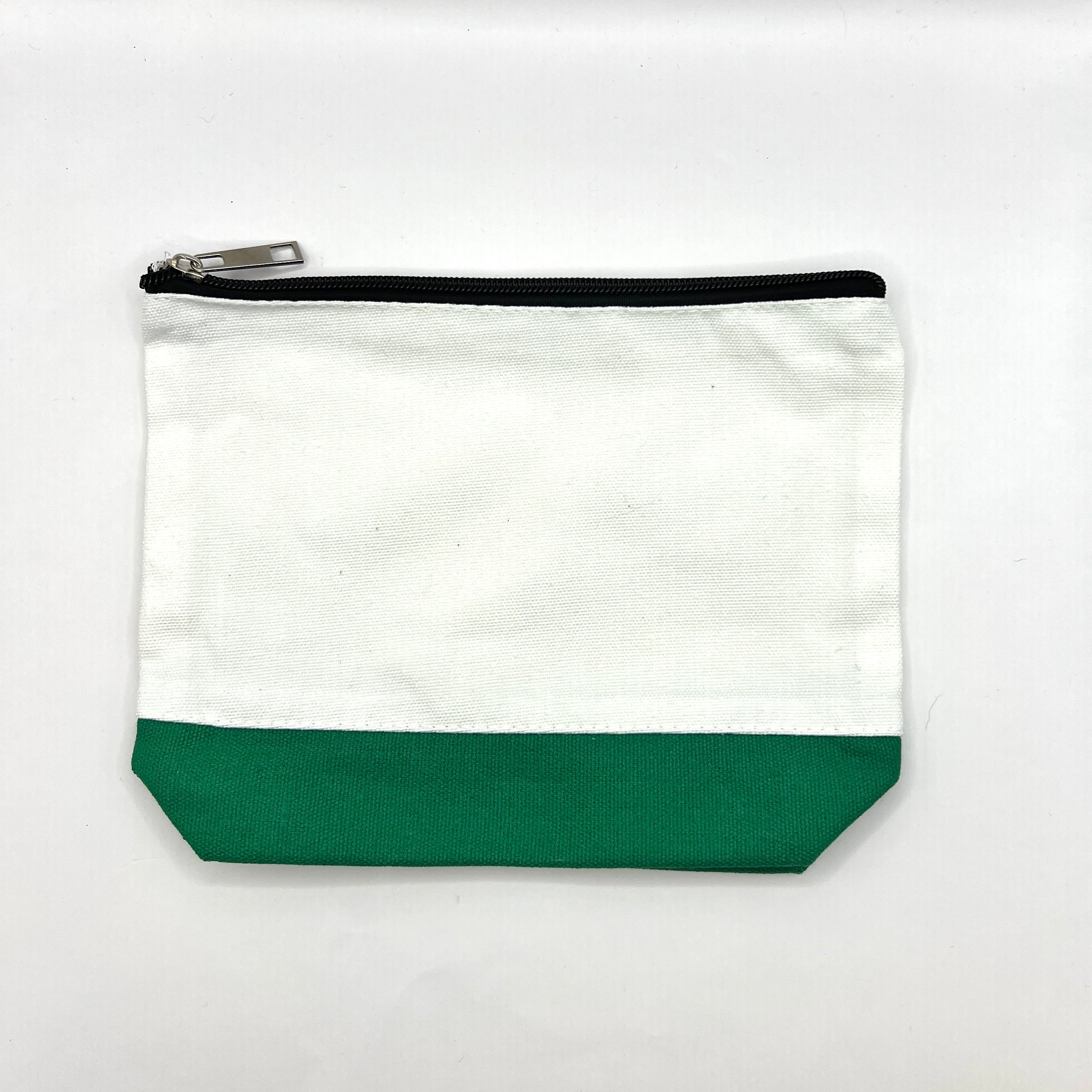 Zipper Pouch-Large Two Toned Color and Cream Canvas